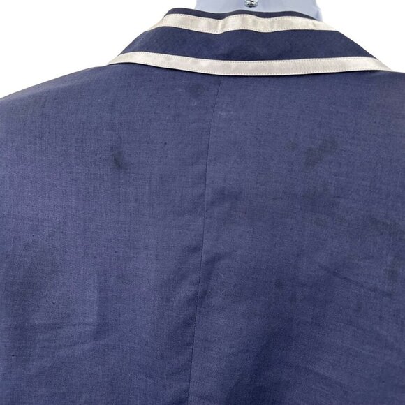 VINTAGE BELLDINI NAVY BLUE WHITE OVERSIZED NAUTICAL BLAZER JACKET - 14 - Picture 8 of 11
